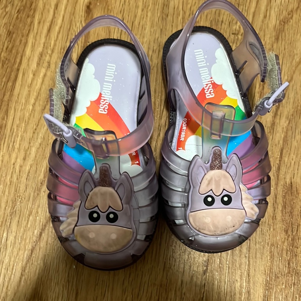 Mini Melissa Unicorn size 7 shoes